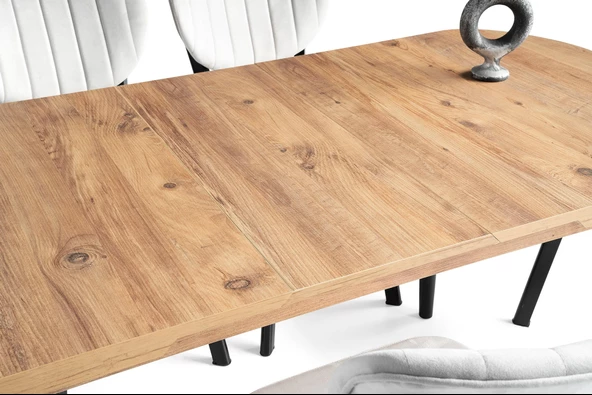 Nisa Açılır MDF Oval Mutfak Masası 70x110 - Resim 3