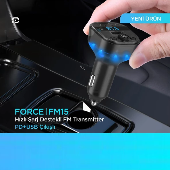 Zuidid FM15 Hızlı Şarj Destekli Bluetooht 5.3 Araç Kiti - FM Transmitter - 4