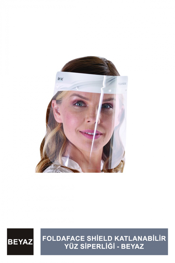Dentac FoldaFace Shield Katlanabilir Yüz Siperliği  - Beyaz