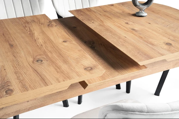 Nisa Açılır MDF Oval Mutfak Masası 70x110 - Resim 2