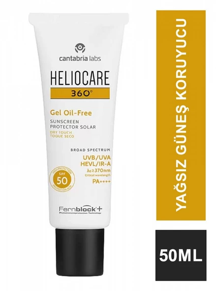 Heliocare 360 Oil Free SPF+50 Jel Yağsız Güneş Koruyucu 50 ml