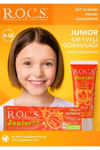 Rocs Junior 6-12 Yaş Meyveli Gökkuşağı Diş Macunu 60 ml