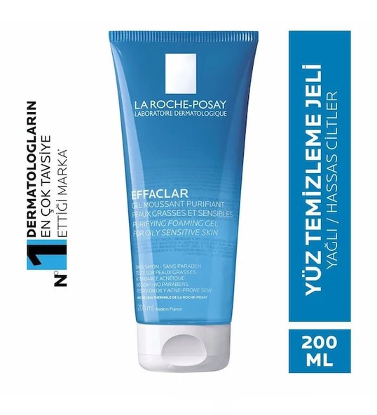 La Roche Posay Effaclar Yüz Temizleme Jeli Yağlı/Akneye Eğilim Gösteren Ciltler 200 ml