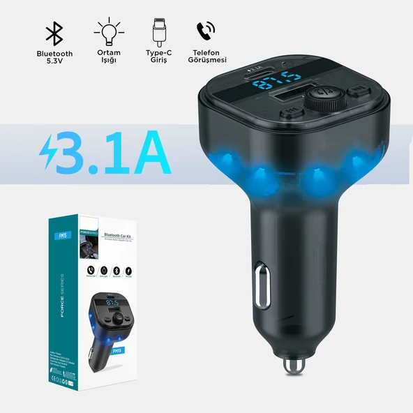 Zuidid FM15 Hızlı Şarj Destekli Bluetooht 5.3 Araç Kiti - FM Transmitter - 3