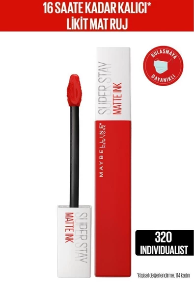 MAYBELLINE RUJ  SUPER STAY MATTE INK-320 INDIVIDUALİST