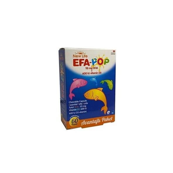 New Life EFA Pop 60 Kapsül Çiğnenebilir Balık Yağı