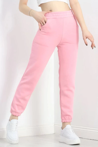 Paça Lastikli 3 İplik Eşofman Altı Açıkpembe - 20956.1878.