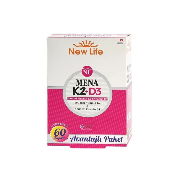 New Life Mena K2+D3 60 Kapsül