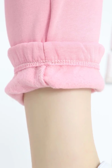 Paça Lastikli 3 İplik Eşofman Altı Açıkpembe - 20956.1878. - 4