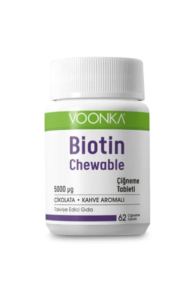 Voonka Biotin Chewable Takviye Edici Gıda 5000 mg 62 Tablet