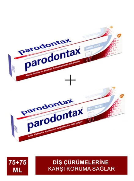 Parodontax Diş Macunu Beyazlatıcı Whitening 75ml+75ml 2 Adet