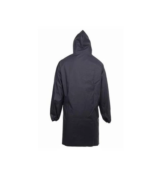 Deri Yağmurluk Siyah Pardesü Boy Polarlı Astar Su Ve Rüzgar Geçirmez - 3
