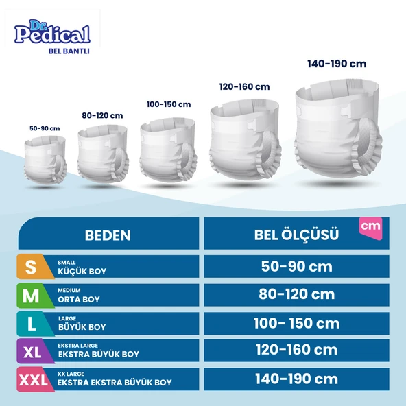 Dr Pedical XXL Belbantlı hasta bezi 30 lu 4 Paket 120 Adet - 2