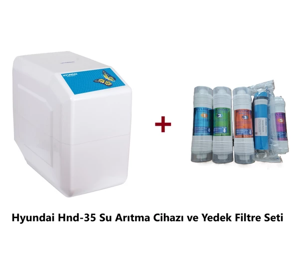 Hyundai Kapalı Kasa Hnd-35 Su Arıtma Cihazı Orjinal 5 li Yedek Filtre Setiyle Beraber Ekonomik Paket