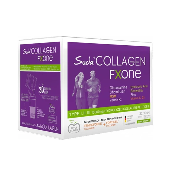 Suda Collagen Fxone Elma Aromalı Takviye Edici Gıda 30 x 13 gr Toz Şase ürün görseli