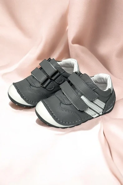 Casso Hakiki Deri Tam Ortopedik Kauçuk Kaymaz Taban Erkek Çocuğu Spor Model  İlk Adım Ayakkabı - 4