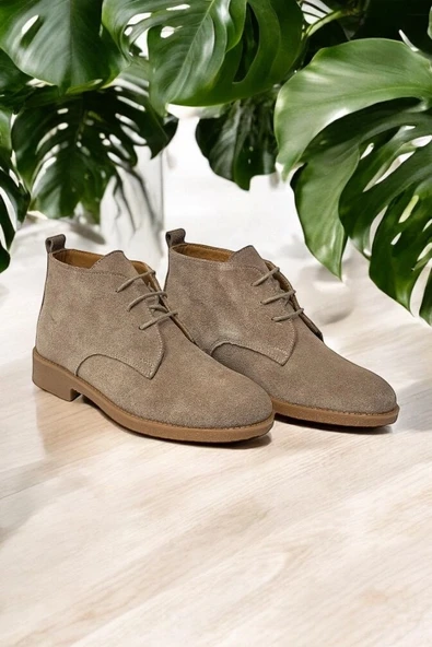 Casso Hakiki Deri Ortopedik Kauçuk Kaymaz Taban Kadın Bağcıklı HaşPapi Bot - Resim 5