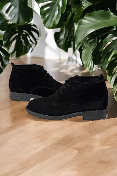 Casso Hakiki Deri Ortopedik Kauçuk Kaymaz Taban Kadın Bağcıklı HaşPapi Bot - Resim 11