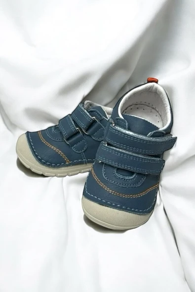 Casso Hakiki Deri Tam Ortopedik Kauçuk Kaymaz Taban Erkek Çocuğu Spor Model  İlk Adım Ayakkabı - 3
