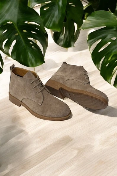 Casso Hakiki Deri Ortopedik Kauçuk Kaymaz Taban Kadın Bağcıklı HaşPapi Bot - Resim 6