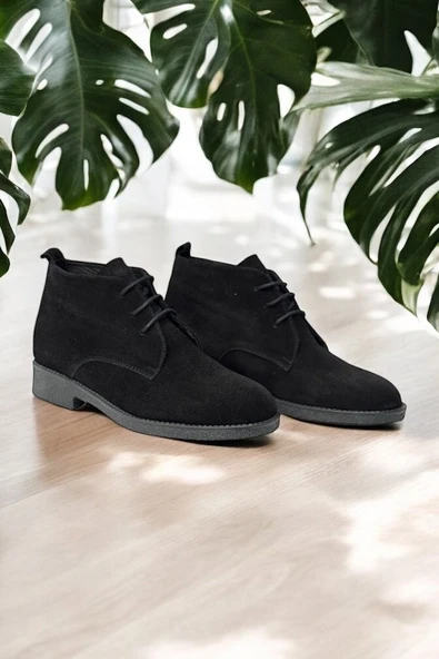 Casso Hakiki Deri Ortopedik Kauçuk Kaymaz Taban Kadın Bağcıklı HaşPapi Bot - Resim 9