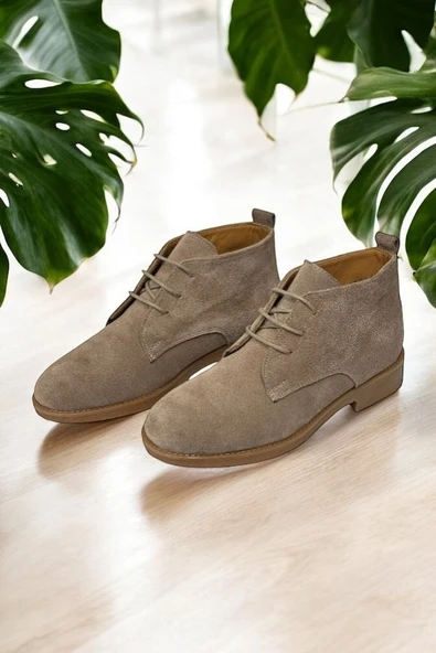 Casso Hakiki Deri Ortopedik Kauçuk Kaymaz Taban Kadın Bağcıklı HaşPapi Bot - Resim 8