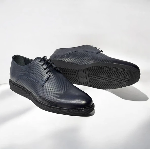 Casso Hakiki Deri Eva Hafif Taban Erkek Bağcıklı Lazer Baskılı Günlük Klasik - Damatlık Ayakkabı - 8