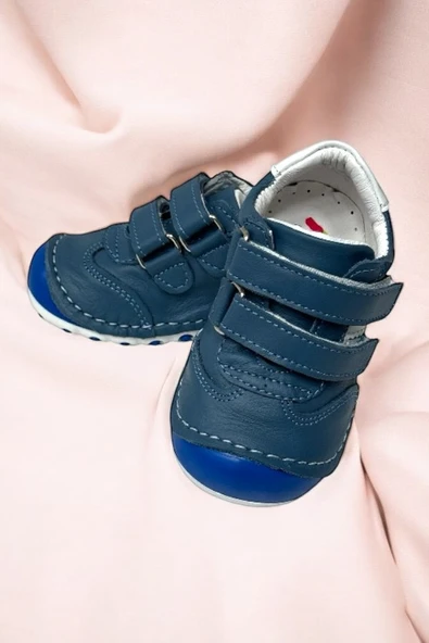 Casso Hakiki Deri Tam Ortopedik Kauçuk Kaymaz Taban Erkek Çocuğu Spor Model  İlk Adım Ayakkabı - 3