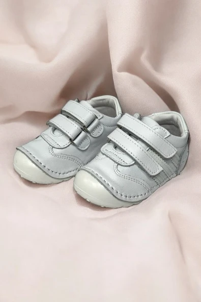 Casso Hakiki Deri Tam Ortopedik Kauçuk Kaymaz Taban Kız Çocuğu Spor Model İlk Adım Ayakkabı - 7