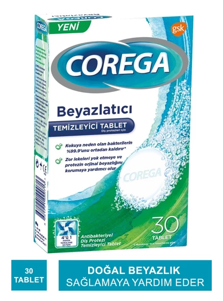Corega Diş Protezi Beyazlatıcı Temizleyici 30 Tablet ürün görseli