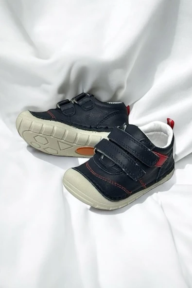 Casso Hakiki Deri Tam Ortopedik Kauçuk Kaymaz Taban Erkek Çocuğu Spor Model  İlk Adım Ayakkabı - 5