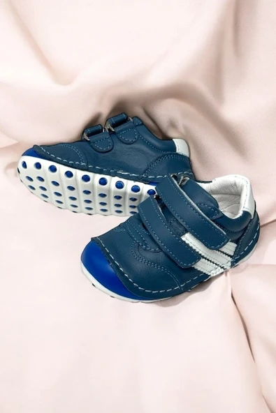 Casso Hakiki Deri Tam Ortopedik Kauçuk Kaymaz Taban Erkek Çocuğu Spor Model  İlk Adım Ayakkabı - 2