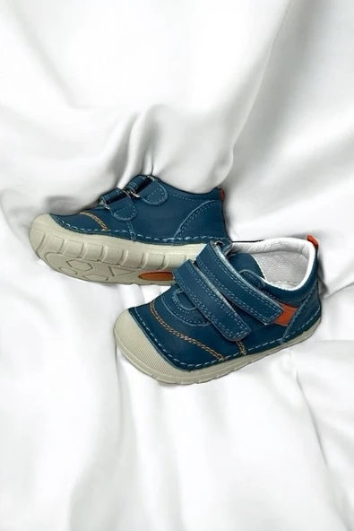 Casso Hakiki Deri Tam Ortopedik Kauçuk Kaymaz Taban Erkek Çocuğu Spor Model  İlk Adım Ayakkabı - 2