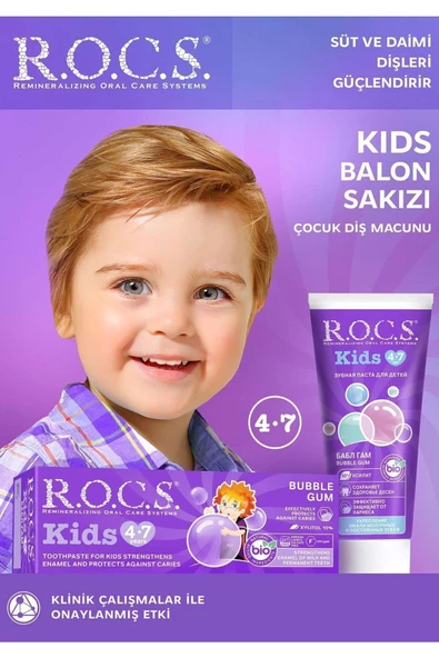 ROCS Kids Balon Sakızlı 4-7 Yaş Diş Macunu 35 ml