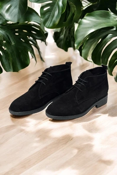 Casso Hakiki Deri Ortopedik Kauçuk Kaymaz Taban Kadın Bağcıklı HaşPapi Bot - Resim 12