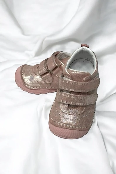 Casso Hakiki Deri Tam Ortopedik Kauçuk Kaymaz Taban Kız Çocuğu Spor Model  İlk Adım Ayakkabı - 3