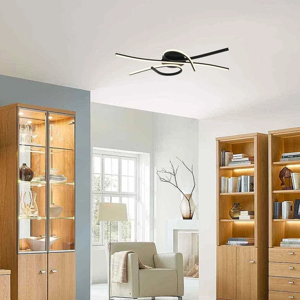 Lucea CARNOT 3 LU SIYAH LEDLI PLAFONYER 3000K 42W - Resim 2