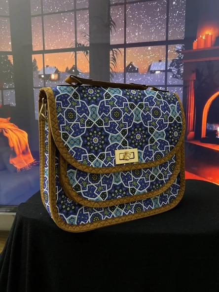 Selçuklu motif terme otantik kadın omuz çantası
