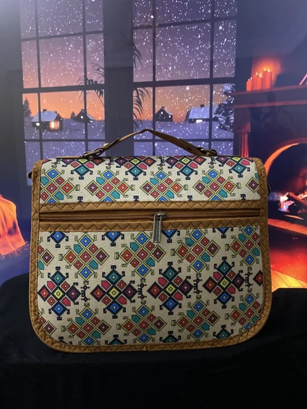 Kilim motif terme otantik kadın omuz çantası - 3