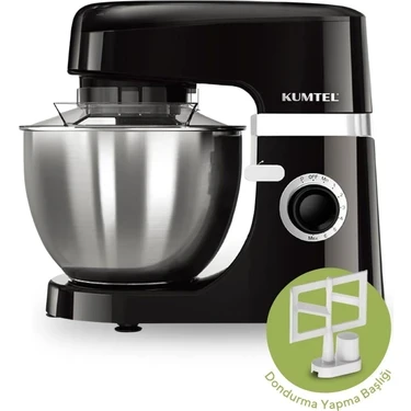 Kumtel Siyah Hamur Yoğurma 1800WATT 4.5lt Dondurma Yapma Aprt. Sm-02