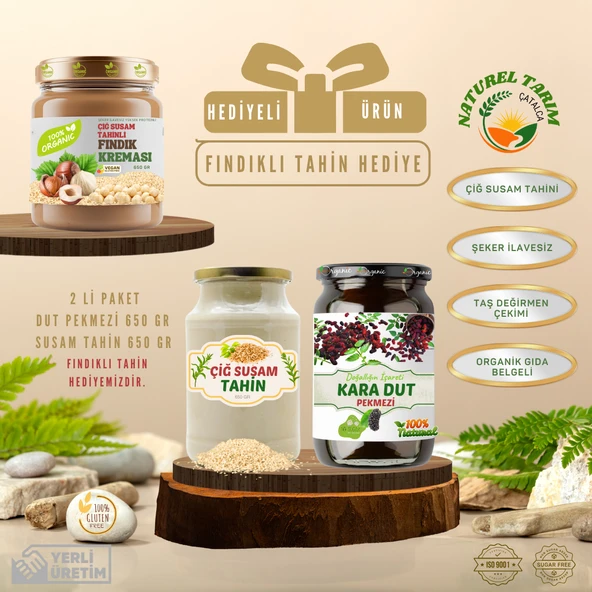 DUT PEKMEZİ & ÇİĞ SUSAM TAHİNİ 2 Lİ PAKET ( 650 gr + 650 gr )