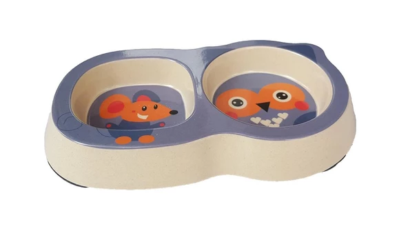 Bobo Bambu İkili Mama ve Su Kabı BO-3140Z ( 200+250ml ) Baykuş ürün görseli