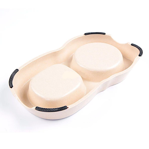 Bobo Bambu İkili Mama ve Su Kabı BO-3140Z ( 200+250ml ) Woof - Resim 3