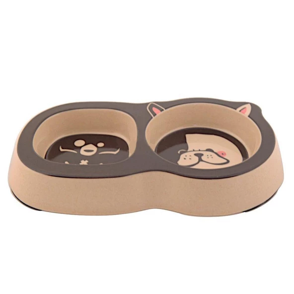 Bobo Bambu İkili Mama ve Su Kabı BO-3140Z ( 200+250ml )Köpek Desenli ürün görseli