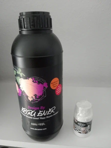 Ebru Ener Anka Vernikli Genel Yüzey Boyası Ebru Yeşil 1 kg ve Katkı Maddesi 30 gr.
