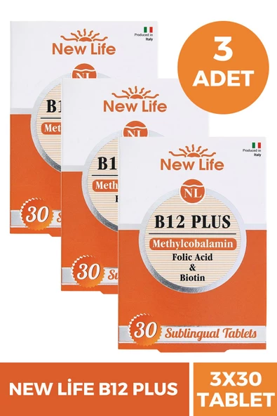 New Life B12 Plus Methylcobalamin 30 Tablet 3 Adet ürün görseli 1