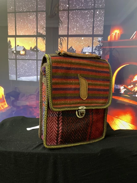 Heybe model Kilim dokuma otantik bordo askılı omuz çantası - 3