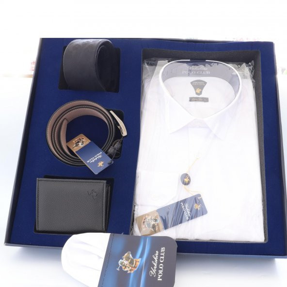 Yorkshire Polo Club Pamuk Gömlek Cüzdan Kravat Kemer Ceyiz Seti - 3
