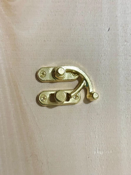 Orta Boy 2 Adet Yay Gözü Kancalı Kilit 28x33 mm Sarı Kutu Kilit - 4