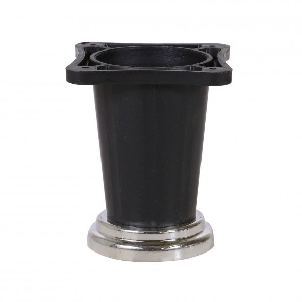 Yıldız Mobilya Masa Puf Sehpa TV Ünitesi Ayağı Siyah Krom Baza Ayak 8 cm (4 Adet) - Resim 2